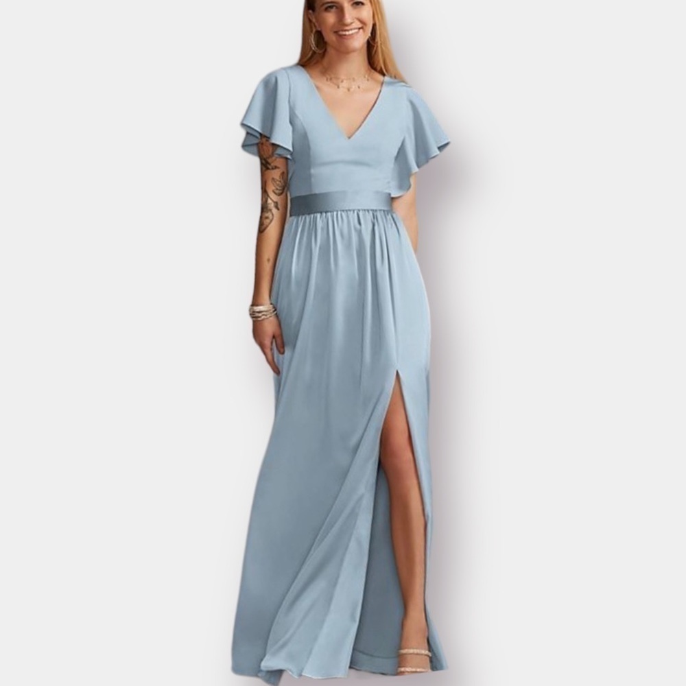 David's Bridal Light Blue Wedding Dress